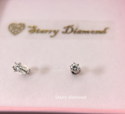 18K solid gold paired Lab Diamond Stud Earrings /One pair Colorless Diamond Earrings /Affordable Diamond Jewelry