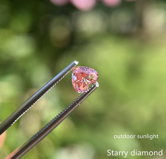 IGI certified 0.80ct Heart Cut Fancy Intense Brownish Pink Lab Diamond/Pink Diamond for Engagement Ring/Affordable Diamond/ April birthstone