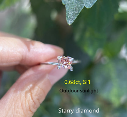 0.68ct Heart Shape Lab Brown Diamond/ Brown Diamond for Engagement Ring/Affordable Diamond/ April birthstone