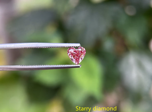 IGI certified 0.8ct Heart Cut Fancy Intense Pink Diamond/ Lab Pink Diamond for Engagement Ring/ Affordable Pink Diamond/April birthstone