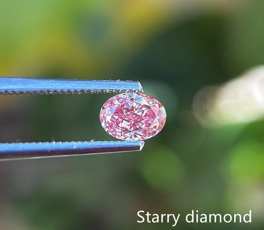 IGI certified 0.76ct Oval Cut Fancy Intense Brownish Pink Lab Grown Diamond/ Pink Diamond for Ring/ Affordable Pink Diamond/April birthstone