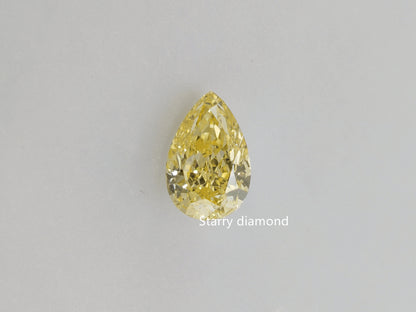 1.0ct Pear Shape Cut Fancy Yellow Lab Grown Diamond/ Lab Yellow Diamond Ring/Affordable Colored Diamonds/ April Birthstone