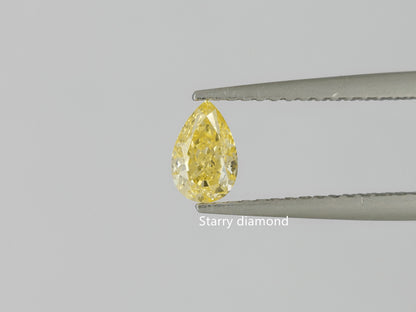 1.0ct Pear Shape Cut Fancy Yellow Lab Grown Diamond/ Lab Yellow Diamond Ring/Affordable Colored Diamonds/ April Birthstone