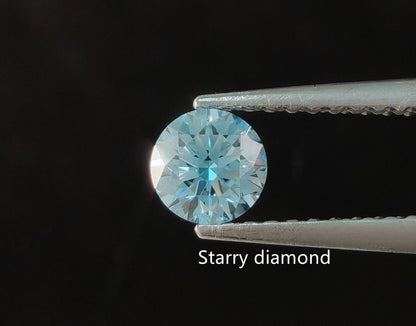 0.89ct Fancy Blue Loose Diamond/ Lab Grown Diamond for Ring/Affordable diamond/ April birthstone