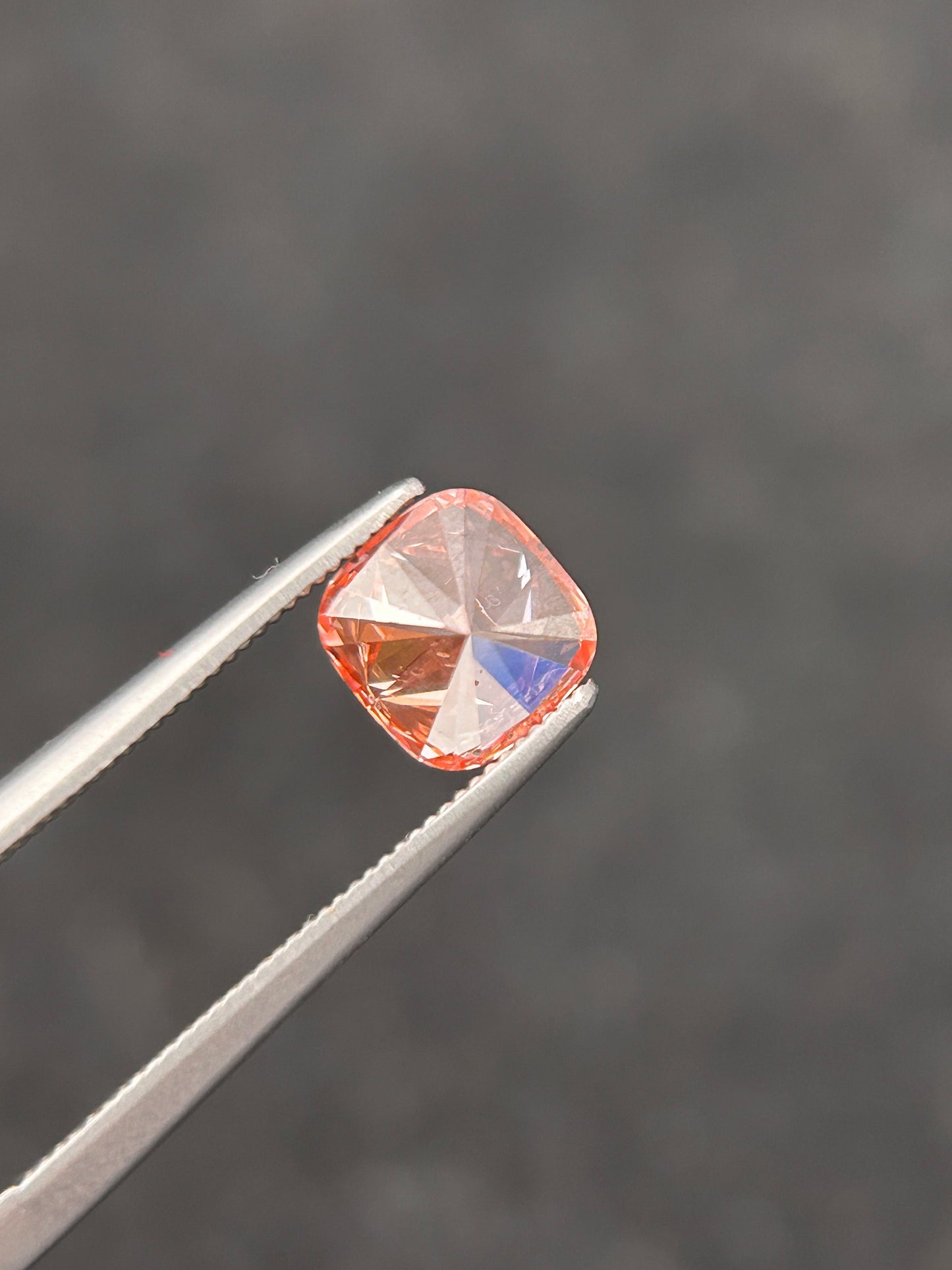 1.15ct Cushion Cut Fancy Orangy Pink Loose Diamond/ Lab Diamond for Engagement Ring/ Affordable Diamond /April birthstone