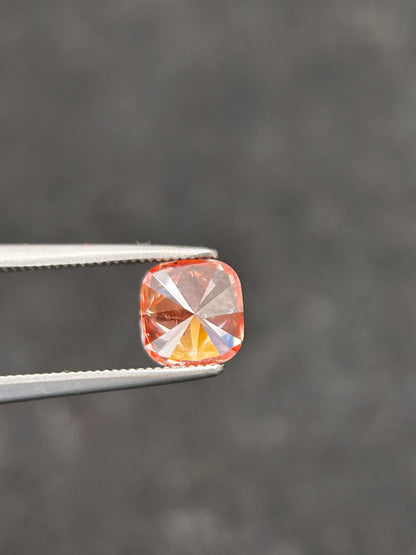 1.15ct Cushion Cut Fancy Orangy Pink Loose Diamond/ Lab Diamond for Engagement Ring/ Affordable Diamond /April birthstone