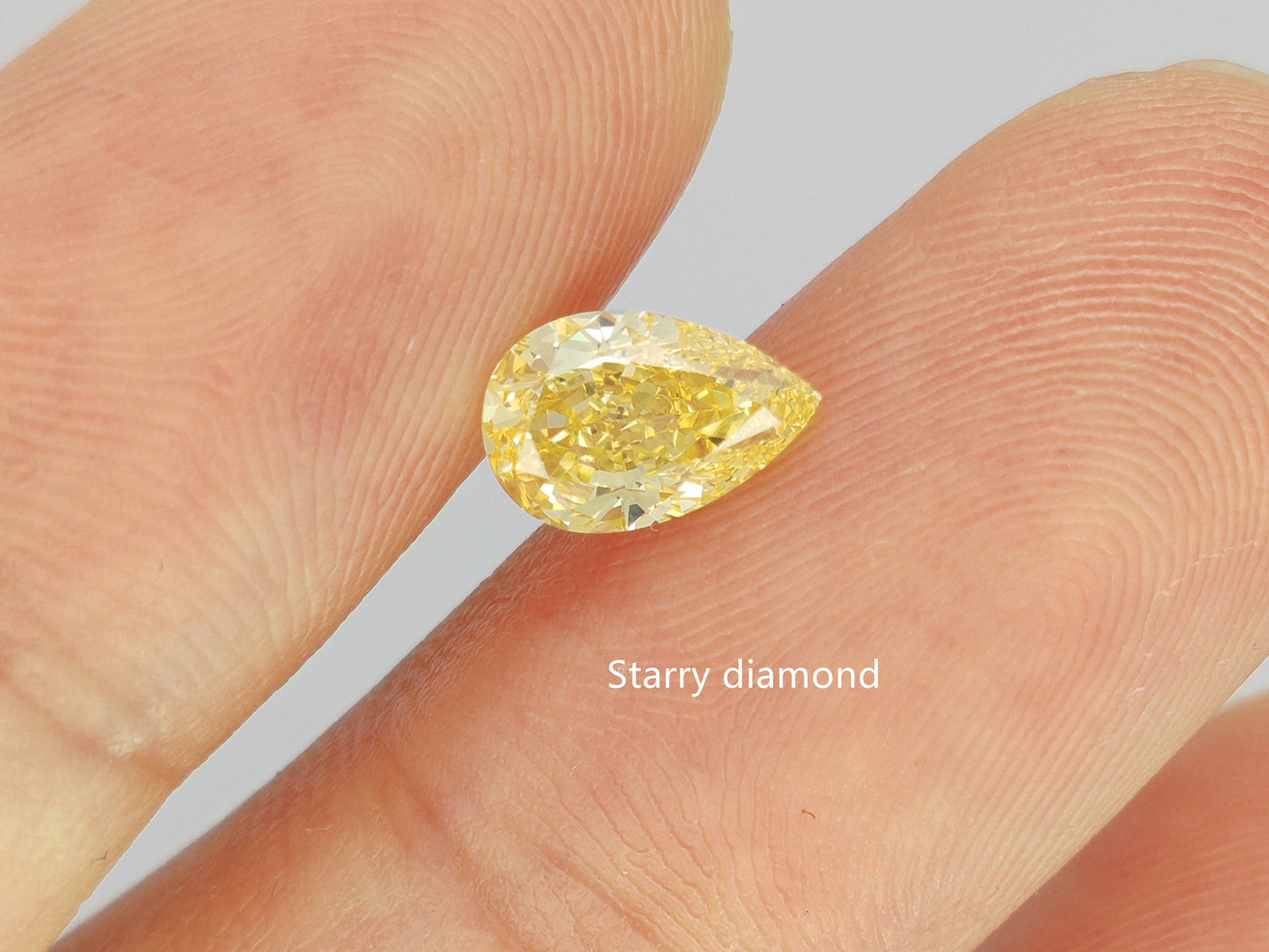 1.0ct Pear Shape Cut Fancy Yellow Lab Grown Diamond/ Lab Yellow Diamond Ring/Affordable Colored Diamonds/ April Birthstone