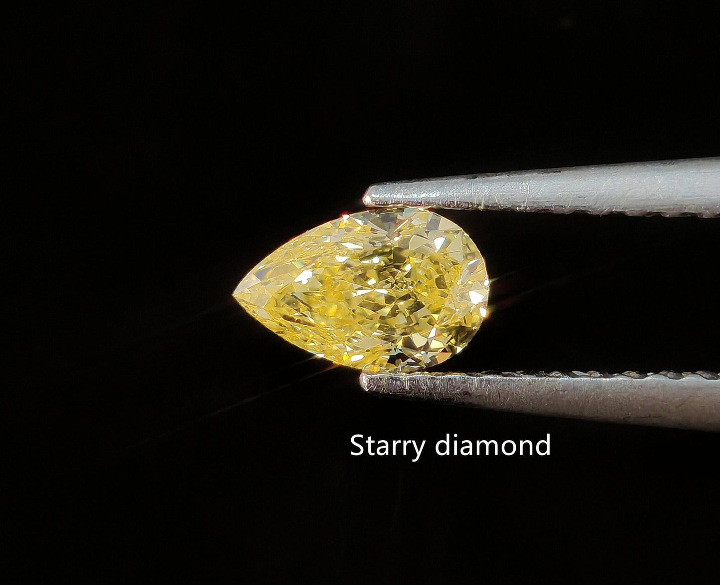 1.0ct Pear Shape Cut Fancy Yellow Lab Grown Diamond/ Lab Yellow Diamond Ring/Affordable Colored Diamonds/ April Birthstone