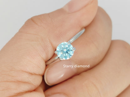 0.89ct Fancy Blue Loose Diamond/ Lab Grown Diamond for Ring/Affordable diamond/ April birthstone