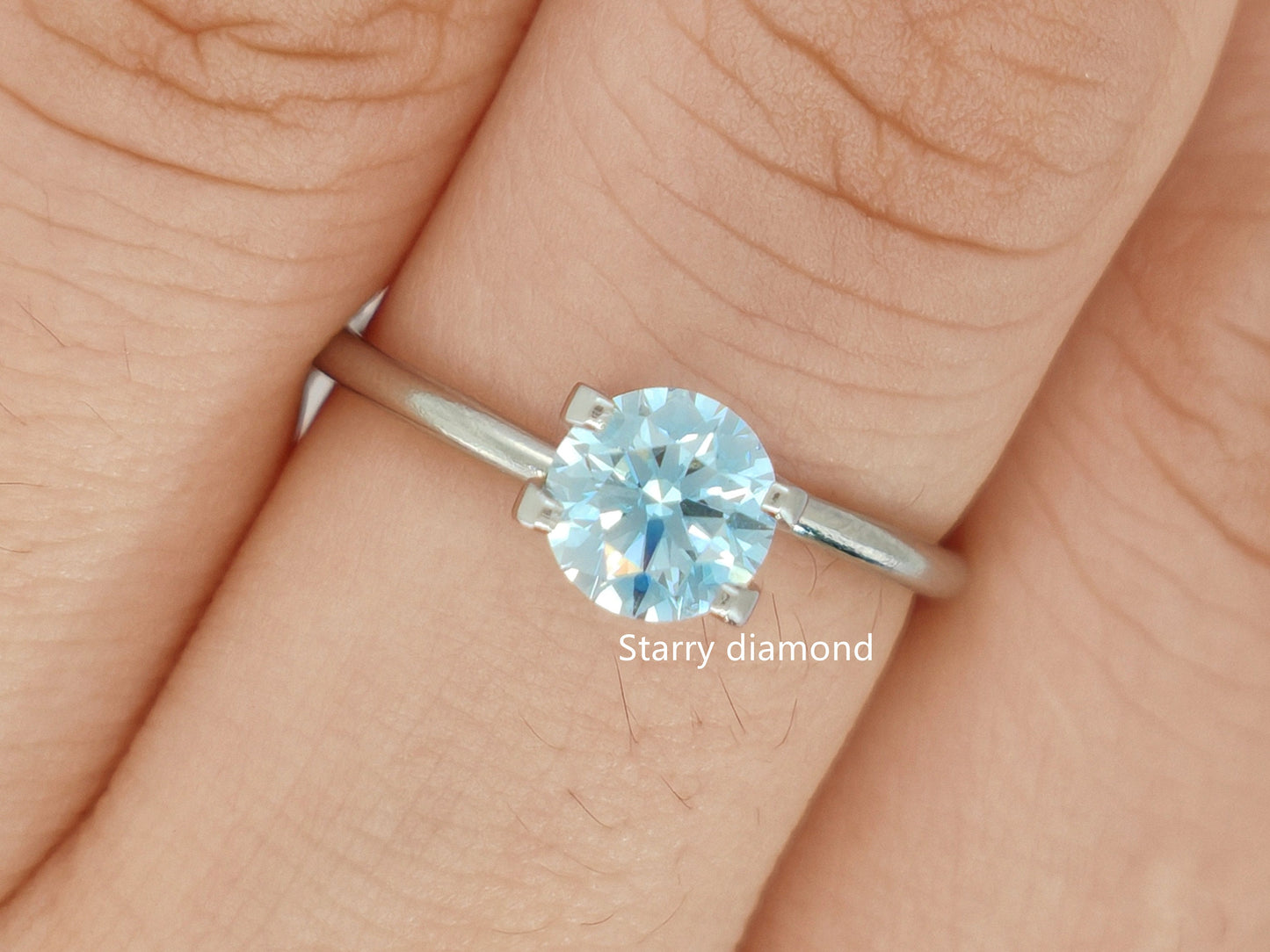 0.89ct Fancy Blue Loose Diamond/ Lab Grown Diamond for Ring/Affordable diamond/ April birthstone