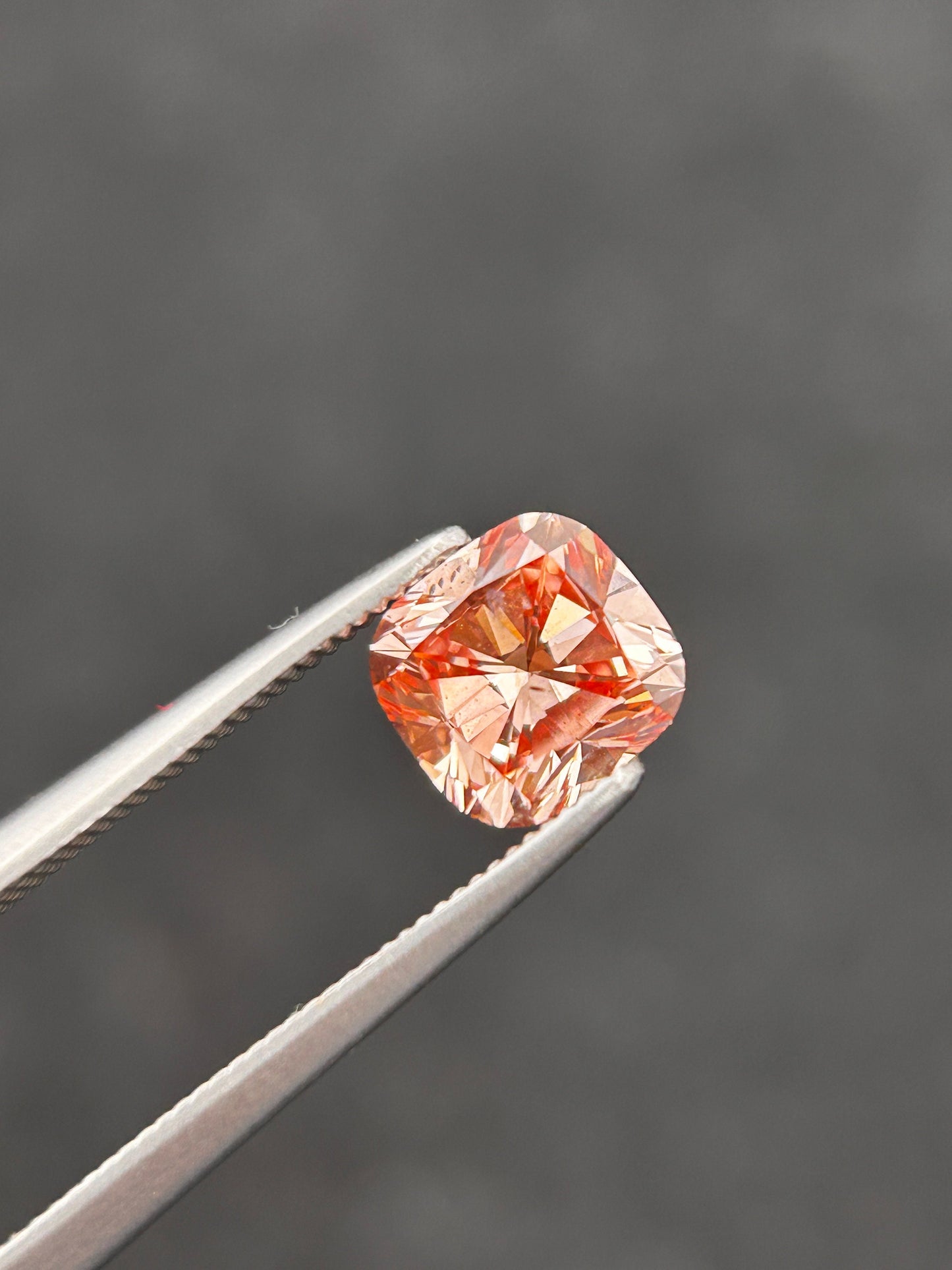 1.15ct Cushion Cut Fancy Orangy Pink Loose Diamond/ Lab Diamond for Engagement Ring/ Affordable Diamond /April birthstone