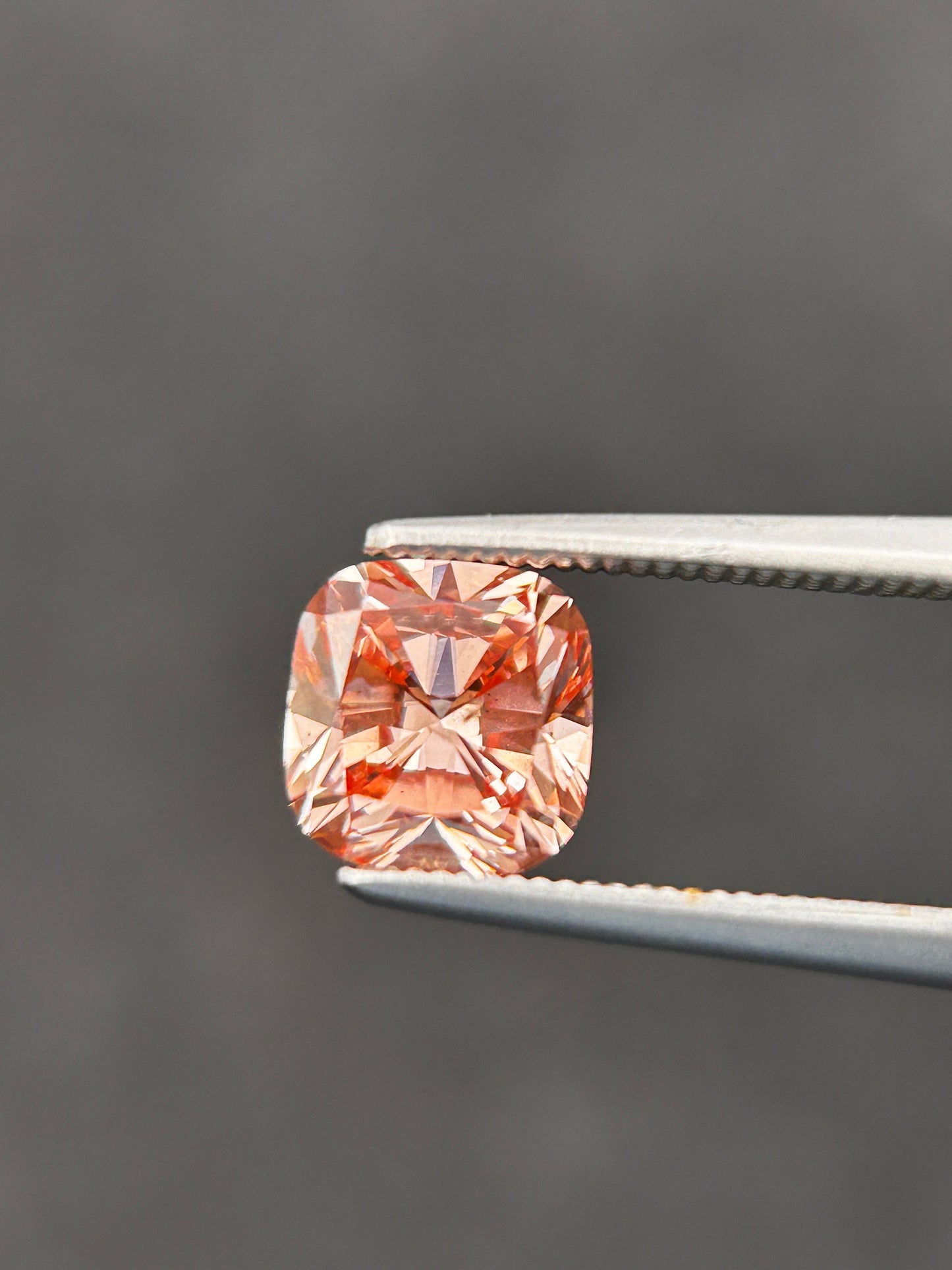 1.15ct Cushion Cut Fancy Orangy Pink Loose Diamond/ Lab Diamond for Engagement Ring/ Affordable Diamond /April birthstone