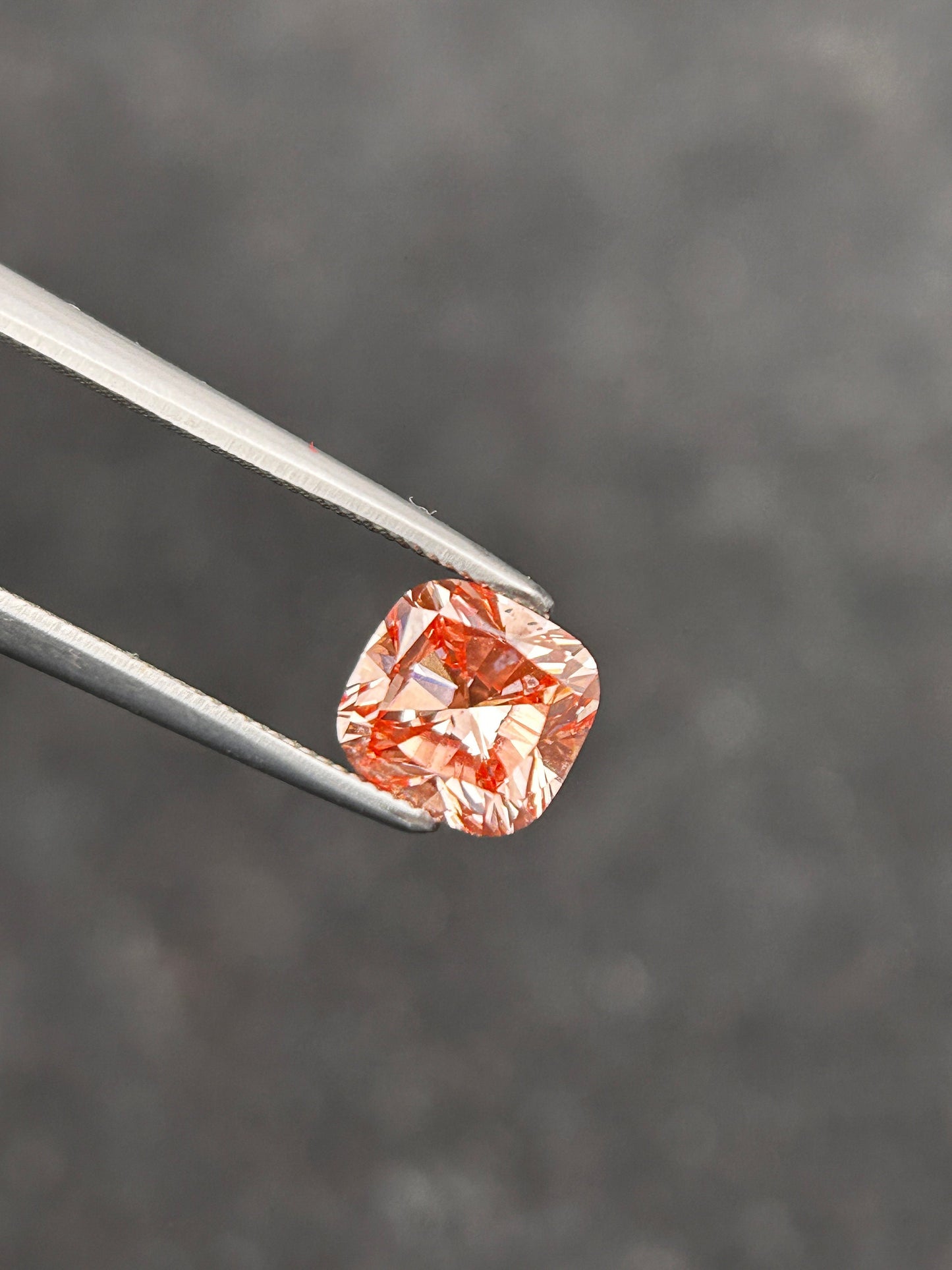 1.15ct Cushion Cut Fancy Orangy Pink Loose Diamond/ Lab Diamond for Engagement Ring/ Affordable Diamond /April birthstone