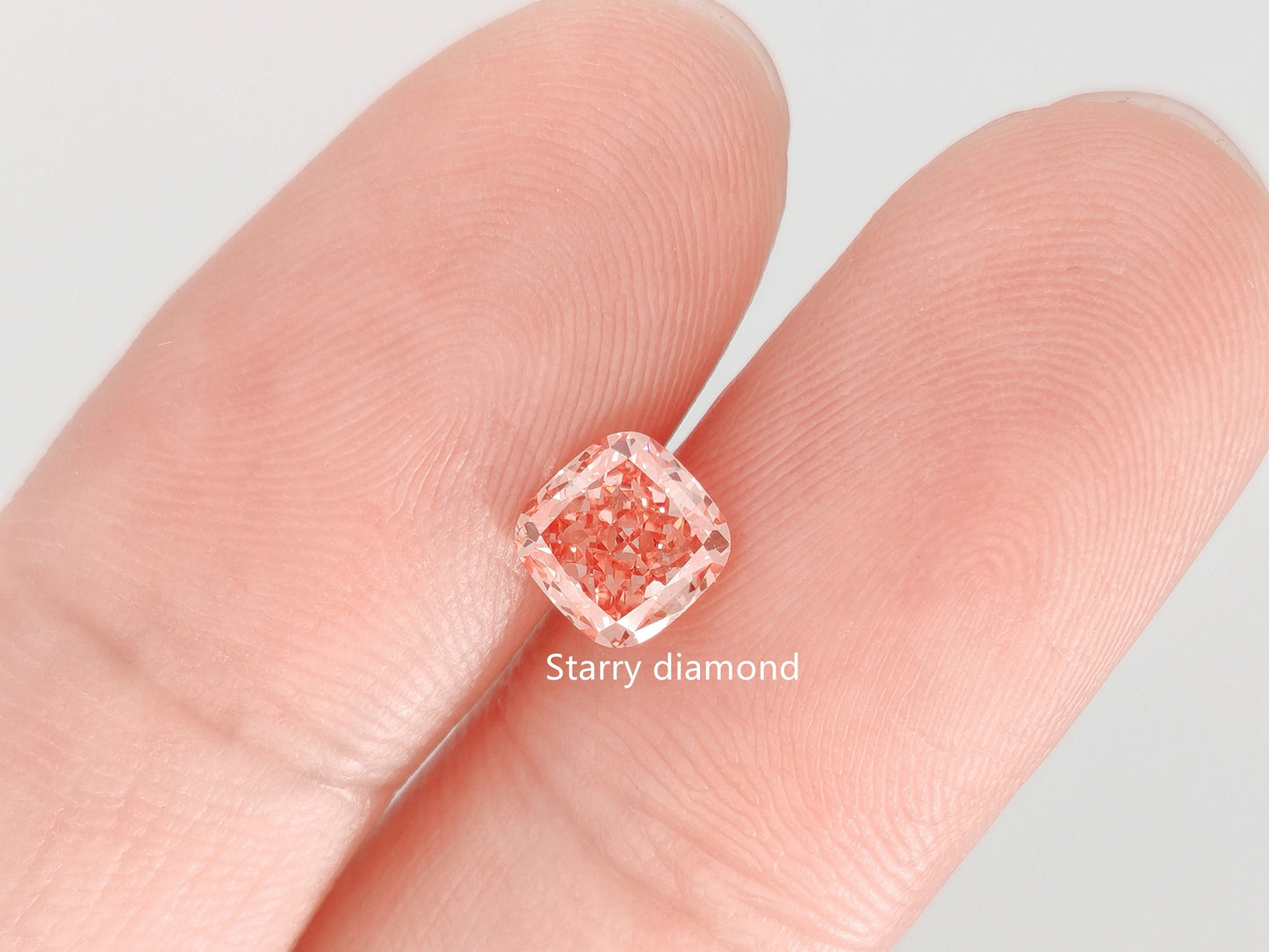 0.95 Cushion Cut Fancy Intense Orange Pink Lab Diamond /Pink Diamond for Engagement Ring /Affordable Diamond /April birthstone