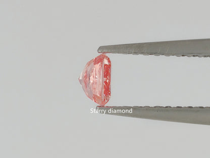 0.95 Cushion Cut Fancy Intense Orange Pink Lab Diamond /Pink Diamond for Engagement Ring /Affordable Diamond /April birthstone