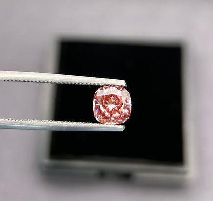 IGI certified 1.36ct Cushion Fancy Intense Pink Lab Diamond/ Lab Pink Diamond for Engagement Ring/Affordable Diamond/ April birthstone