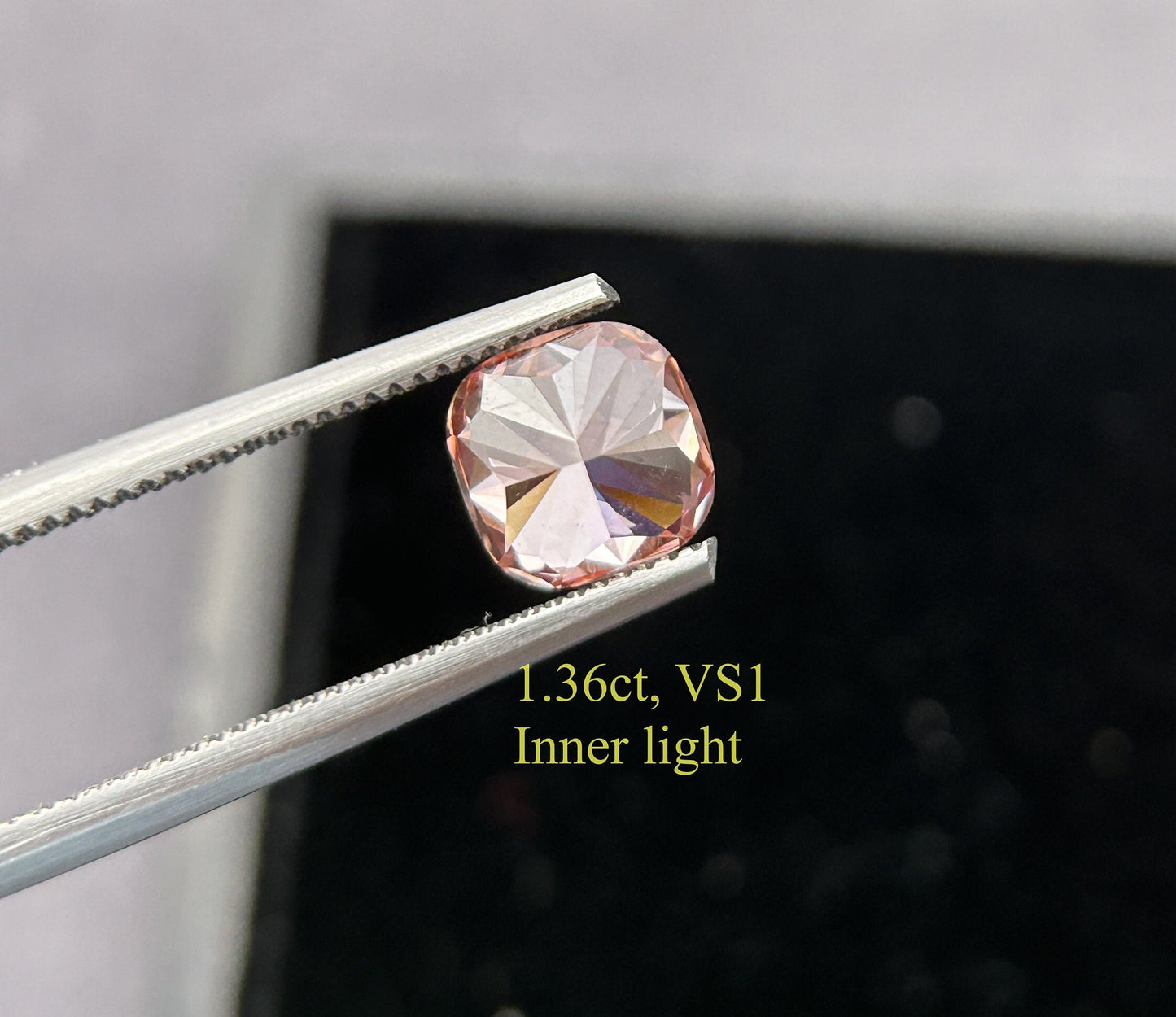 IGI certified 1.36ct Cushion Fancy Intense Pink Lab Diamond/ Lab Pink Diamond for Engagement Ring/Affordable Diamond/ April birthstone