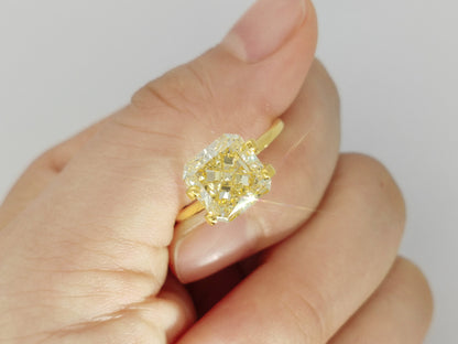 Custom design cutting of Fancy yellow Lab Diamond/ Lab Grown Diamond for Engagement Ring/Affordable diamond/ April birthstone