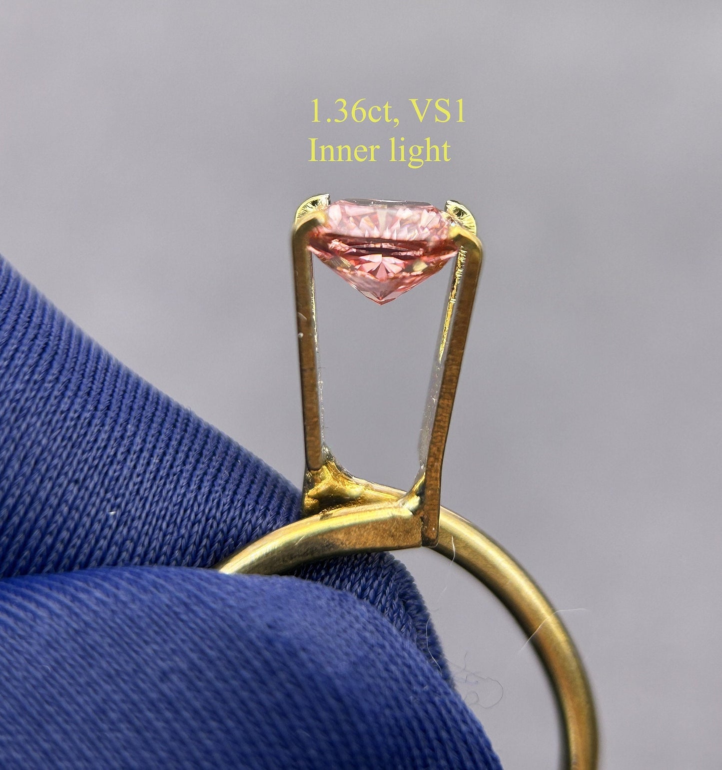 IGI certified 1.36ct Cushion Fancy Intense Pink Lab Diamond/ Lab Pink Diamond for Engagement Ring/Affordable Diamond/ April birthstone