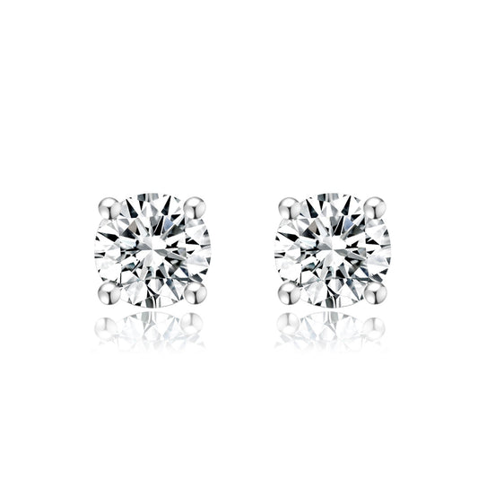 18K solid gold paired Lab Diamond Stud Earrings /One pair Colorless Diamond Earrings /Affordable Diamond Jewelry