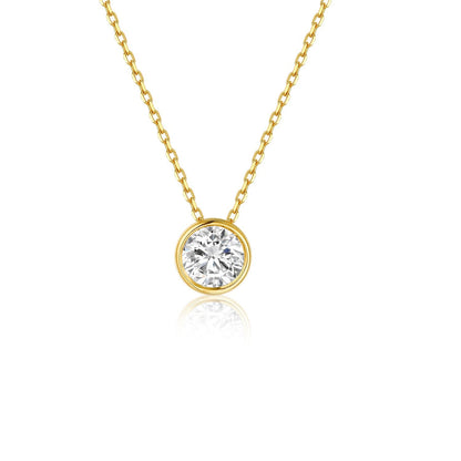 14K solid yellow gold pear Cut Lab Diamond Pendant Necklace/ Lab Grown Diamond Pendant /Affordable Diamond/ April birthstone