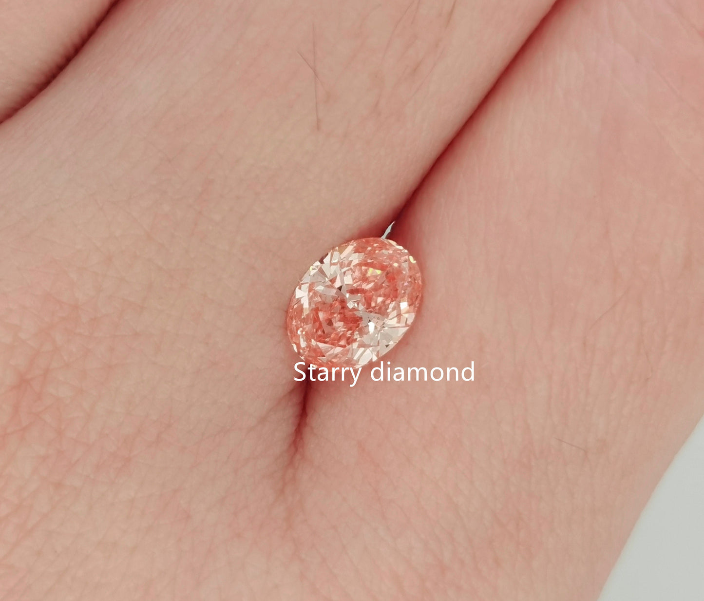 IGI certified 0.84ct Oval Cut Fancy Intense Pink Loose Diamond