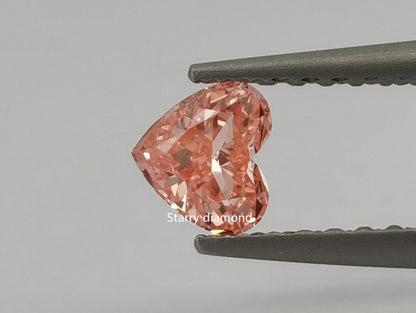 IGI certified 0.64ct Heart Cut Fancy Intense Pink Loose Diamond/ Lab Diamond Ring/ Affordable Pink Diamond/April birthstone