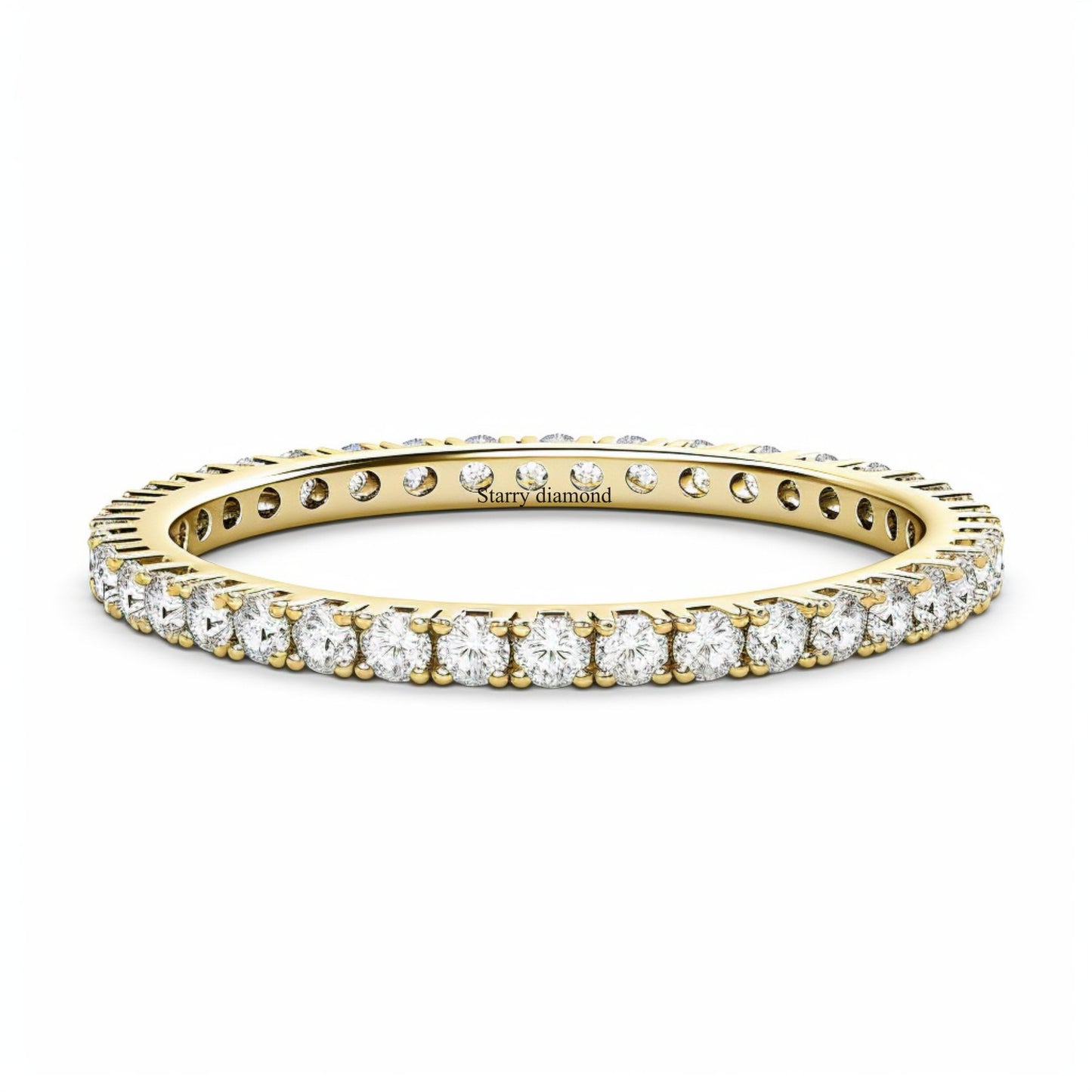 Lab Grown Diamond Eternity Ring| Stackable Wedding Band| 14k/18K Solid Gold diamond Ring
