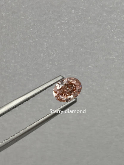 IGI certified 0.93ct Oval Cut Fancy Pinkish Brown Diamond/ Lab Diamond for Engagement Ring/Affordable Color Diamond/ April birthstone