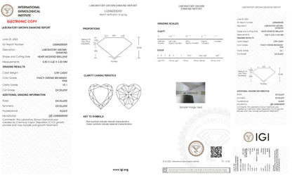 IGI certified 0.89ct Heart Cut Fancy Intense Brownish Pink Lab Diamond/Pink Diamond for Engagement Ring/Affordable Diamond/ April birthstone